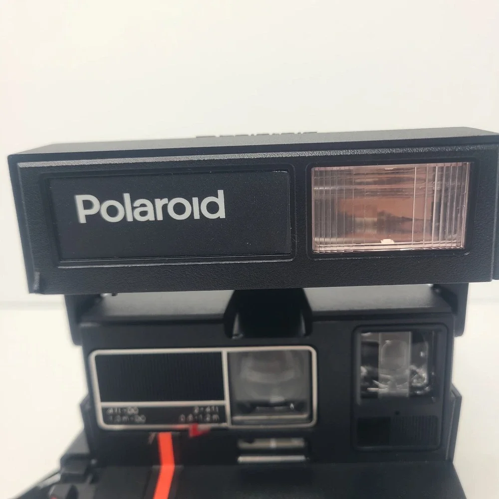 Vintage Polaroid 600 OneStep Flash Instant Camera Red Stripe Tested